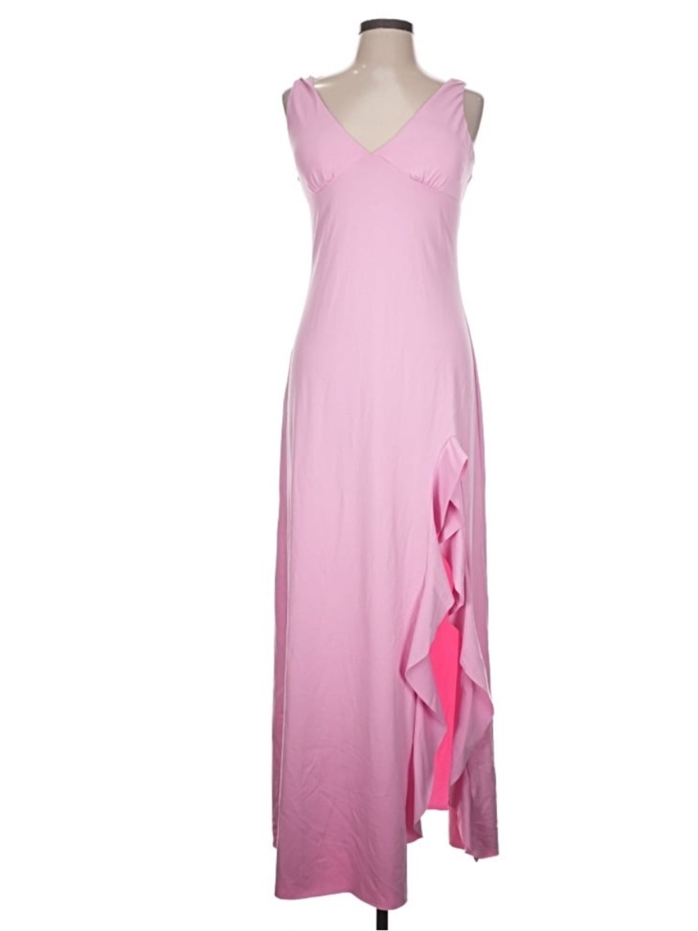 HALARA Pink Sleeveless Maxi Dress with Side Cascade